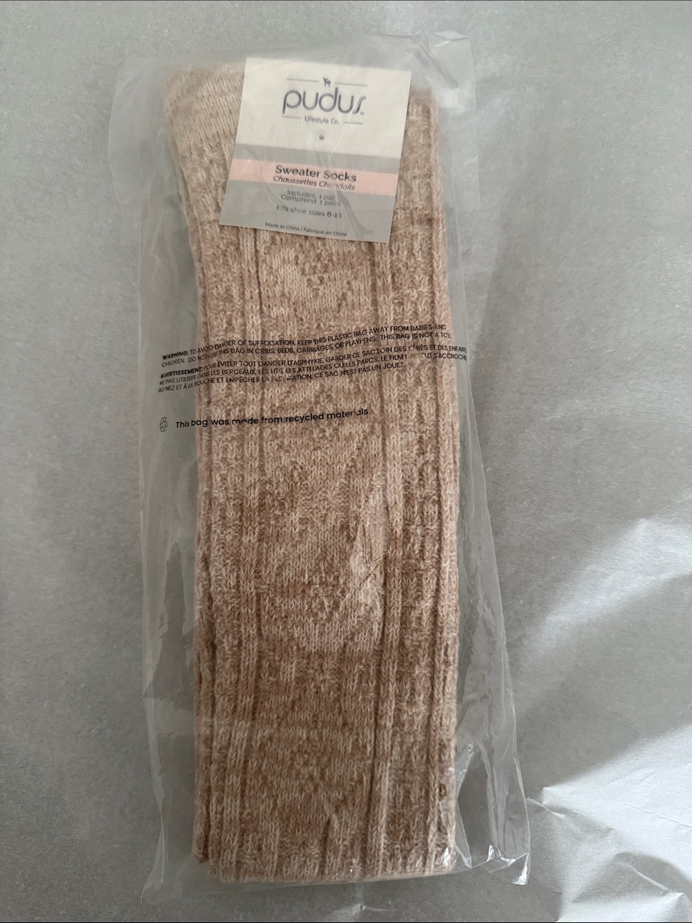Pudus Sweater Socks - Beige